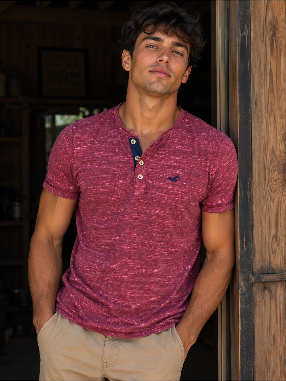 Hollister Men's casual Y2K streetwear modern skater boy quiet luxury shirt
